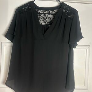 Black Lace Detail Women's Top Torrid